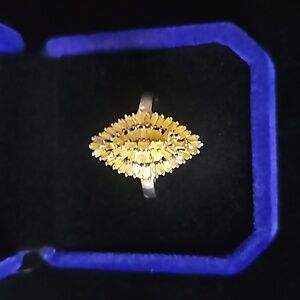 Yellow Diamond 1.00 ctw Ring in Rhodium and Platinum Over Sterling Silver